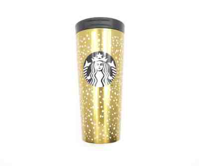 Starbucks 2016 Gold Snow Double Wall Stainless Steel Tumbler 16 FL OZ E11-22 - Sold on eBay Nov, 2nd 2018 for $25.00