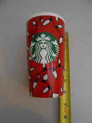 2016 STARBUCKS DOUBLE WALL RED CHRISTMAS LIGHTS GREEN SIREN TRAVEL TUMBLER CUP - Sold on eBay Nov, 1st 2018 for $8.00