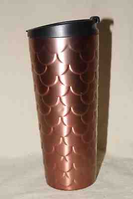 STARBUCKS 2017 STAINLESS STEEL COPPER MERMAID SCALES TUMBLER 18OZ NWT