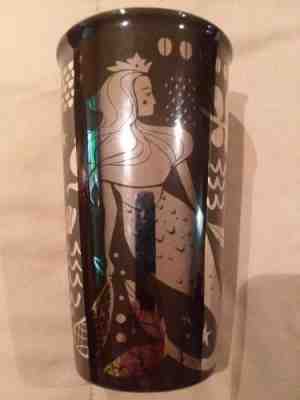 STARBUCKS 2017 HOLIDAY BLACK & SILVER SIREN  12 FL OZ CERAMIC TUMBLER WITH LID. - Sold on eBay Nov, 2nd 2018 for $29.99