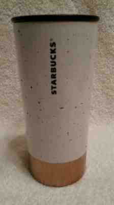 Starbucks White Speckled Tumbler W/Rose Gold & Cork Base 12oz NWT  RARE!!  2017 - Sold on eBay Nov, 1st 2018 for $32.00