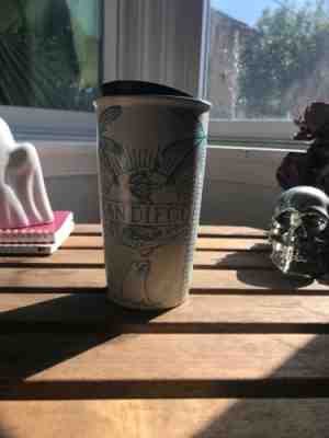 NWT Starbucks 2017 San Diego Ceramic Travel Tumbler Mug Cup Tattoo Seal - Sold on eBay Oct, 29th 2018 for $25.00
