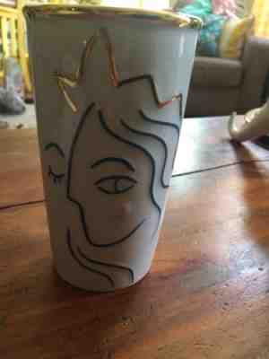 2017 starbucks anniversary crown gold siren mermaid 10 oz. ceramic tumbler EUC - Sold on eBay Oct, 29th 2018 for $14.95