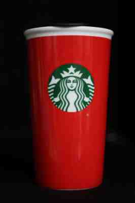 Starbucks 11oz. Red Ceramic Travel Tumbler Drink Mug 2017 - Sold on eBay Oct, 29th 2018 for $14.99