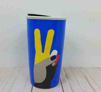 Starbucks Peace Travel Mug Tumbler Ceramic 12 oz NEW 2017 Holiday Colorful Blue - Sold on eBay Oct, 25th 2018 for $19.99