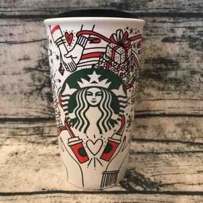 Starbucks 2017 Christmas Holiday Travel Tumbler Mug Coffee Cup Red Dot - Sold on eBay Oct, 23rd 2018 for $20.00