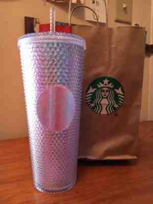 NEW-Starbucks 2018 Holiday Rainbow Iridescent Hologram Tumbler Cup 24oz - Sold on eBay Nov, 17th 2018 for $29.98