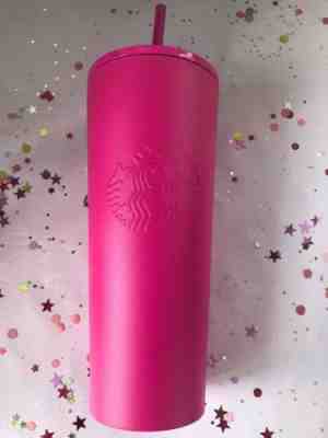  NEW Starbucks Summer 2018 Hot Pink Fuschia Stainless Steel cold cup tumbler  - Sold on eBay Nov, 17th 2018 for $35.00