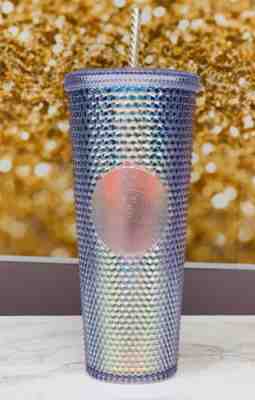 NEW Starbucks 2018 Holo Rainbow Iridescent Glitter Traveler Tumbler Cup 24 OZ - Sold on eBay Nov, 17th 2018 for $44.90