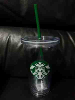 NEW STARBUCKS 2018 COLD CUP GRANDE CLEAR ACRYLIC Reusable 16oz Tumbler + Straw - Sold on eBay Nov, 16th 2018 for $19.99