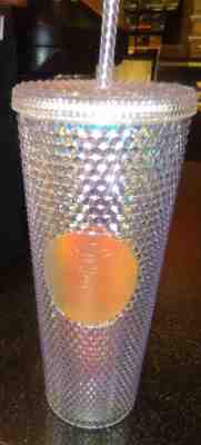 Starbucks Christmas 2018 Studded Iridescent 24oz. Tumbler Acrylic Straw  - Sold on eBay Nov, 16th 2018 for $31.50