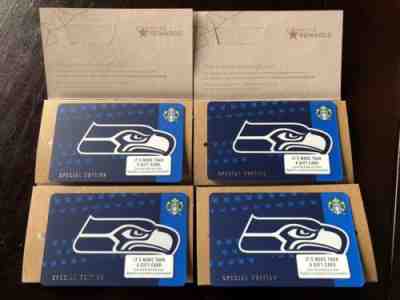 SEATTLE SEAHAWKS STARBUCKS 2018 LIMITED EDITION CARDS(4)W ENVELOPES - Sold on eBay Nov, 17th 2018 for $5.99