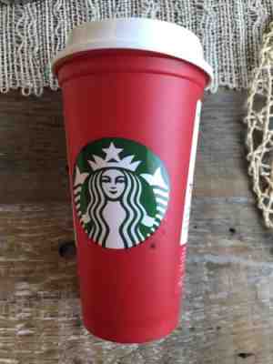STARBUCKS RED 16 oz. TRAVEL REUSABLE LIMITED EDITION HOLIDAY CHRISTMAS 2018 CUP - Sold on eBay Nov, 15th 2018 for $6.00