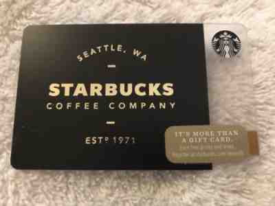 Starbucks Coffee Company Established 1971 Black Card - Sold on eBay Nov, 17th 2018 for $6.29