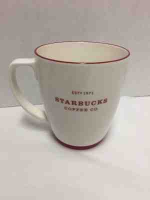 Starbucks Coffee Mug Est 1971 Barista White Red 18 Ounces 2007 - Sold on eBay Oct, 27th 2018 for $22.49