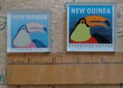 Starbucks NEW GUINEA acrylic Coffee stamp magnet set of 2 1980's RARE VTG  - Sold on eBay Aug, 28th 2018 for $16.00