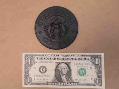 Vintage 1988 Starbucks Coffee Black Rubber Coaster with Mermaid Logo by Umbra - Sold on eBay Sep, 20th 2018 for $5.00