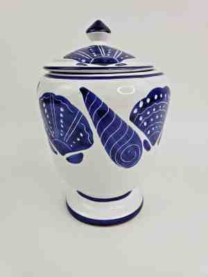 VTG Sberna Deruta STARBUCKS 1996 Coffee Canister Italy Hand Painted blue/white - Sold on eBay Oct, 11th 2018 for $42.50