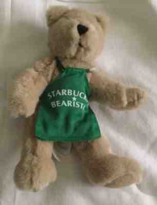  Rare 1997 STARBUCKS Plush Jointed 1st Edition Barista BEARISTA BEAR Green Apron - Sold on eBay Sep, 24th 2018 for $3.00