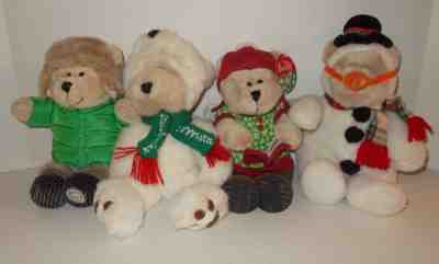 Lot of 4 Christmas Starbucks Bearista Bears Plush 1998, 8th, 97th 104th Editions