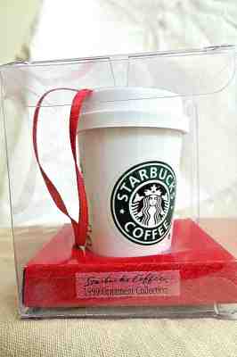 Vintage Starbucks 1999 Coffee To Go Cup, Old Logo Collectible Ornament, NIB - Sold on eBay Nov, 8th 2018 for $25.00