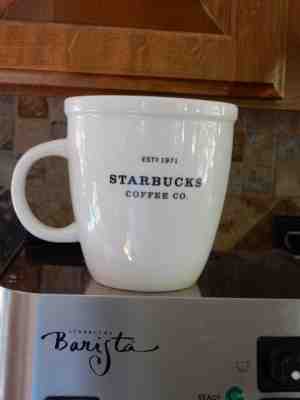  Starbucks "ESTD 1971 STARBUCKS COFFEE CO." Barista Mug Cup 2001 16oz - Sold on eBay Sep, 12th 2018 for $9.75