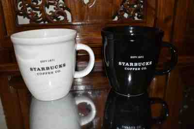 Lot of 2 STARBUCKS 2001 Est 1971 Oversized 18oz Coffee Tea Mug Cup Collectible - Sold on eBay Sep, 10th 2018 for $30.00