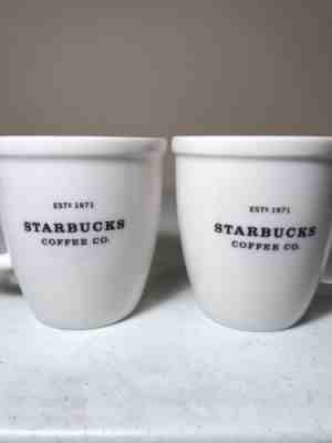 Large Ivory Starbucks coffee mug set lot of 2 2001 Barista EUC - Sold on eBay Sep, 10th 2018 for $14.00