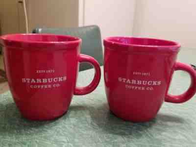 Starbucks Pair Of Two 2001 Red Abbey Mug's, 18 oz.  - Sold on eBay Sep, 6th 2018 for $19.99