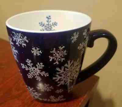 STARBUCKS  Barista (2001)  SNOW FLAKE  -  Blue Coffee Mug  HOLIDAYS WINTER MUG  - Sold on eBay Sep, 6th 2018 for $29.99