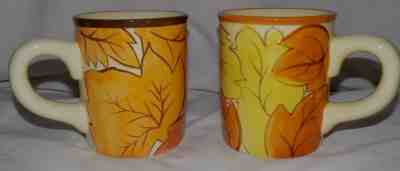 Fall Autumn Starbuck's Barista 2001 Harvest Coffee Cups Mugs Set of 2 - Sold on eBay Sep, 5th 2018 for $7.50
