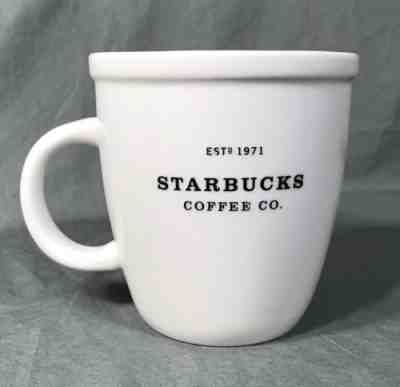 Starbucks 2001 Barista Abbey White Black Coffee Mug Cup 18 oz Estd 1971 - Sold on eBay Aug, 29th 2018 for $14.99