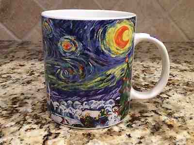 2001 STARBUCKS BARISTA VAN GOGH STARRY NIGHT MUG  CHRISTMAS TREE FREE SHIPPING!  - Sold on eBay Aug, 22nd 2018 for $23.00