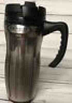 Starbucks Barista 2002 Bronze/Silver 16 oz Handled Travel MUG Coffee Tea CUP - Sold on eBay Oct, 11th 2018 for $5.00
