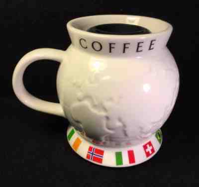 STARBUCKS 2002 Globe Map World Coffee Travel Stamp Mug Lid Ceramic - Sold on eBay Oct, 6th 2018 for $9.99