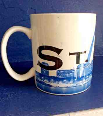 Starbucks Mug ST LOUIS 2002 Skyline Series Barista coffee cup, city, arch, blue - Sold on eBay Oct, 6th 2018 for $12.00