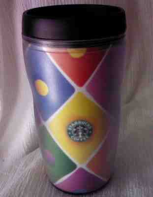 Starbucks Barista Travel Cup 2002 2001 8 oz. Colorful Diamonds and Dots - Sold on eBay Oct, 4th 2018 for $7.99