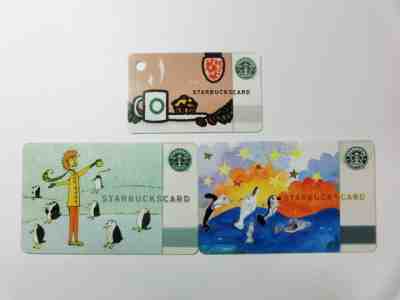 Rare Starbucks Card Japan The pin is exposed Lot of 3 Penguin Dolphins Moment - Sold on eBay Oct, 21st 2018 for $43.56