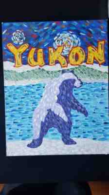 Starbucks Yukon Blend 2004 Coffee Stamp Hand Painted Canvas Art Cafe Basket Sign - Sold on eBay Oct, 16th 2018 for $32.00