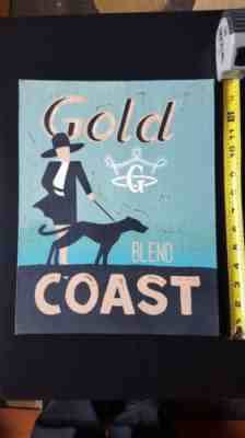 Starbucks Gold Coast 2004 Coffee Stamp Hand Painted Canvas Art Cafe Basket Sign - Sold on eBay Oct, 16th 2018 for $32.00