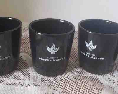 Starbucks 2006 Black Star Espresso 1 Oz Barista Shot Glasses Set Of 2