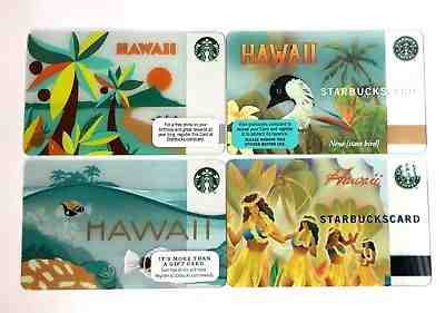 Lot of 4 Starbucks Card 2004-2014 Hawaii NEW - Sold on eBay Oct, 13th 2018 for $34.51