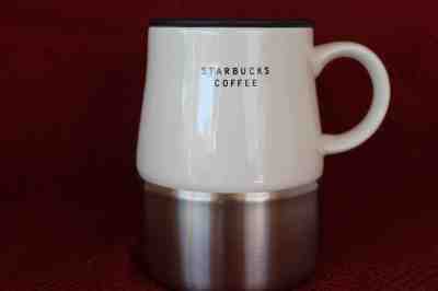 2004 Starbucks Stainless Ceramic Urban Coffee Tea Travel Mug Cup 14 Oz with Lid  - Sold on eBay Oct, 13th 2018 for $11.99