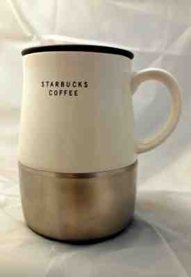 STARBUCKS COFFEE~TRAVEL CERAMIC MUG CUP STAINLESS STEEL BASE~14 oz. SIZE~2004 - Sold on eBay Oct, 10th 2018 for $16.00