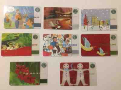 Lot Of 8 Starbucks Cards 2003, 2004, 2005. Pins are Intact. No Value. HTF/Rare! - Sold on eBay Oct, 4th 2018 for $9.99