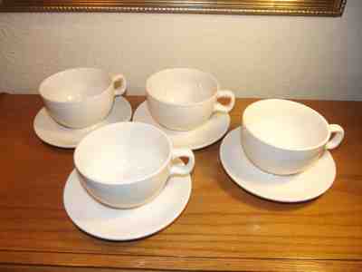 Set of 4 Starbucks At Home 8oz Cappuccino Cups & Saucers 2004 White  - Sold on eBay Oct, 3rd 2018 for $18.50