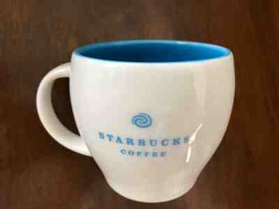 STARBUCKS 2004 8 OZ Blue White Abbey II Mug Cup Simple Icon Swirl PERFECT!! - Sold on eBay Sep, 30th 2018 for $14.95