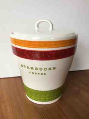 Starbucks Coffee Jar Canister Red Green Orange 2005 - Sold on eBay Nov, 16th 2018 for $19.99