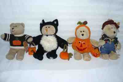 LOT SET OF 4 STARBUCKS BEARISTA BEAR PLUSH AUTUMN THEME 2009 2008 2005 2001 - Sold on eBay Nov, 4th 2018 for $35.00