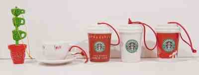5 Starbucks Coffee Holiday Christmas ornament decoration Lot 2005 2006 Topiary - Sold on eBay Nov, 3rd 2018 for $49.99